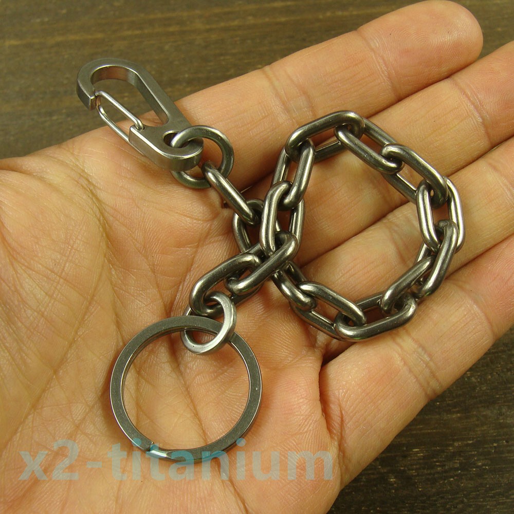 Heavy duty Titanium anti lost Key chain ring bracelet snap hook carabiner XH894