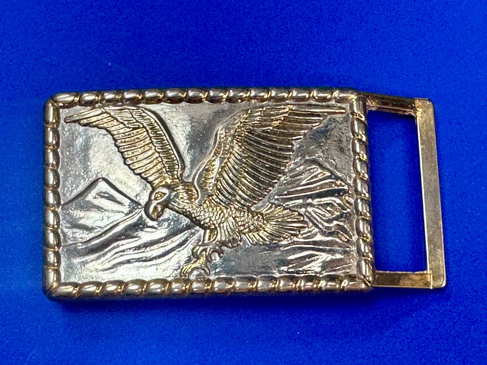 Patriotic Majestic American Eagle Vintage two tone rectangular Belt Buckle