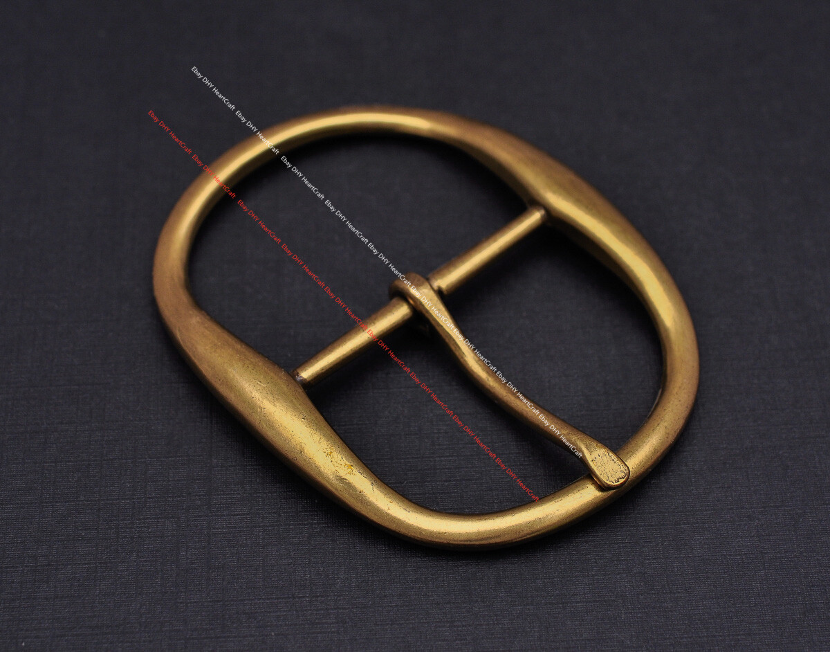 MEN HUGE LONG BRASS PLATED CENTER BAR LEATHERCRAFT BELT BUCKLE REPLACEMENT 50MM