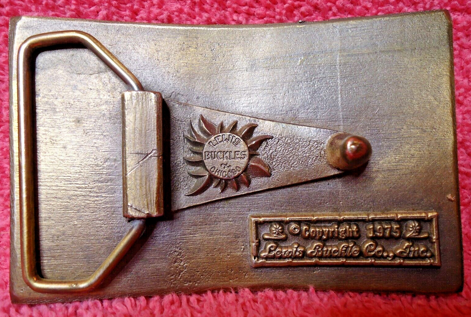 Bicentennial Belt Buckle Mount Rushmore 1776-1976 Lewis Buckle Co Chicago 1975