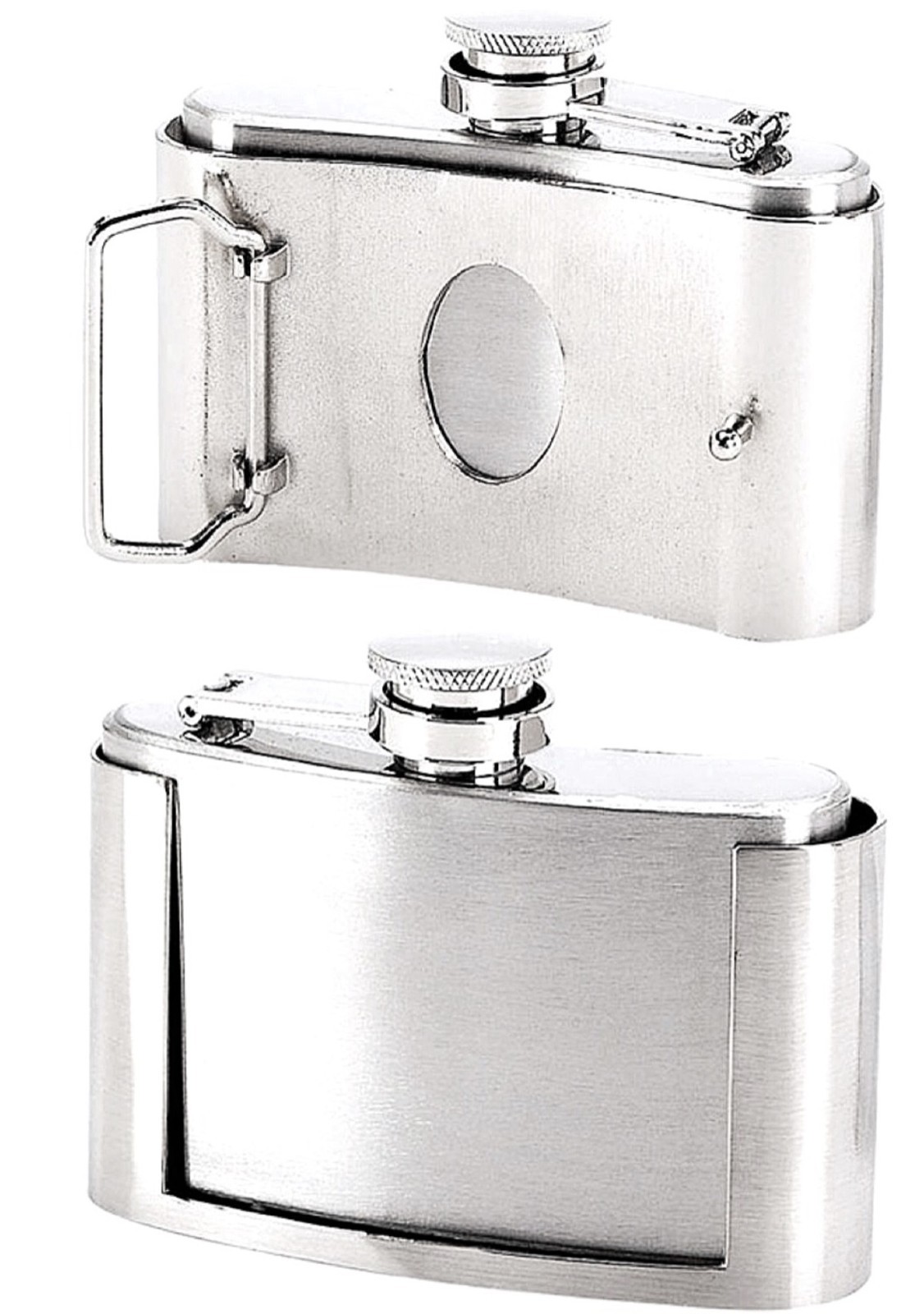 Flask Belt Buckle Gothic Tribal Chrome Western Silver Halloween Tattoo Topac Gun