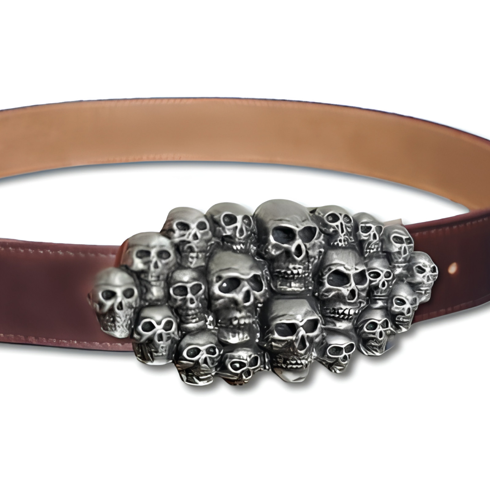 Multi Skull Belt Buckle UK Pewter Large Buckle Biker Punk 20 Skulls Buckle Only