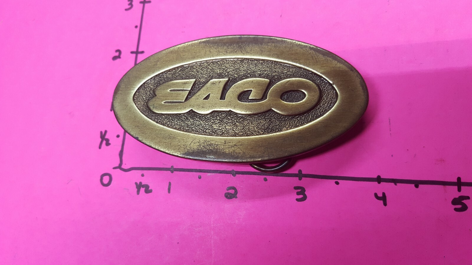 VINTAGE OVAL ESCO USA looks like original w/ware BRASS Belt Buckle Rare