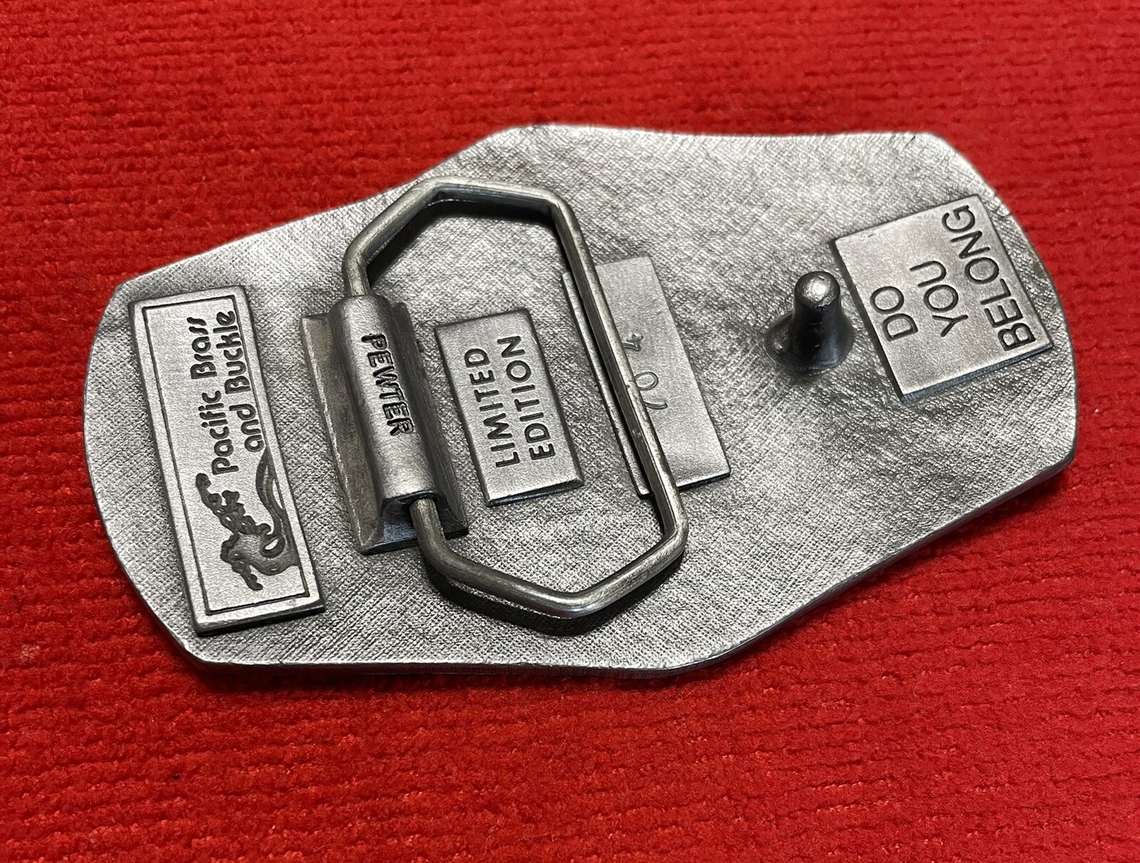 Pacific Brass And Buckle Sergeants Major Association Pewter Belt Buckle LE # 704