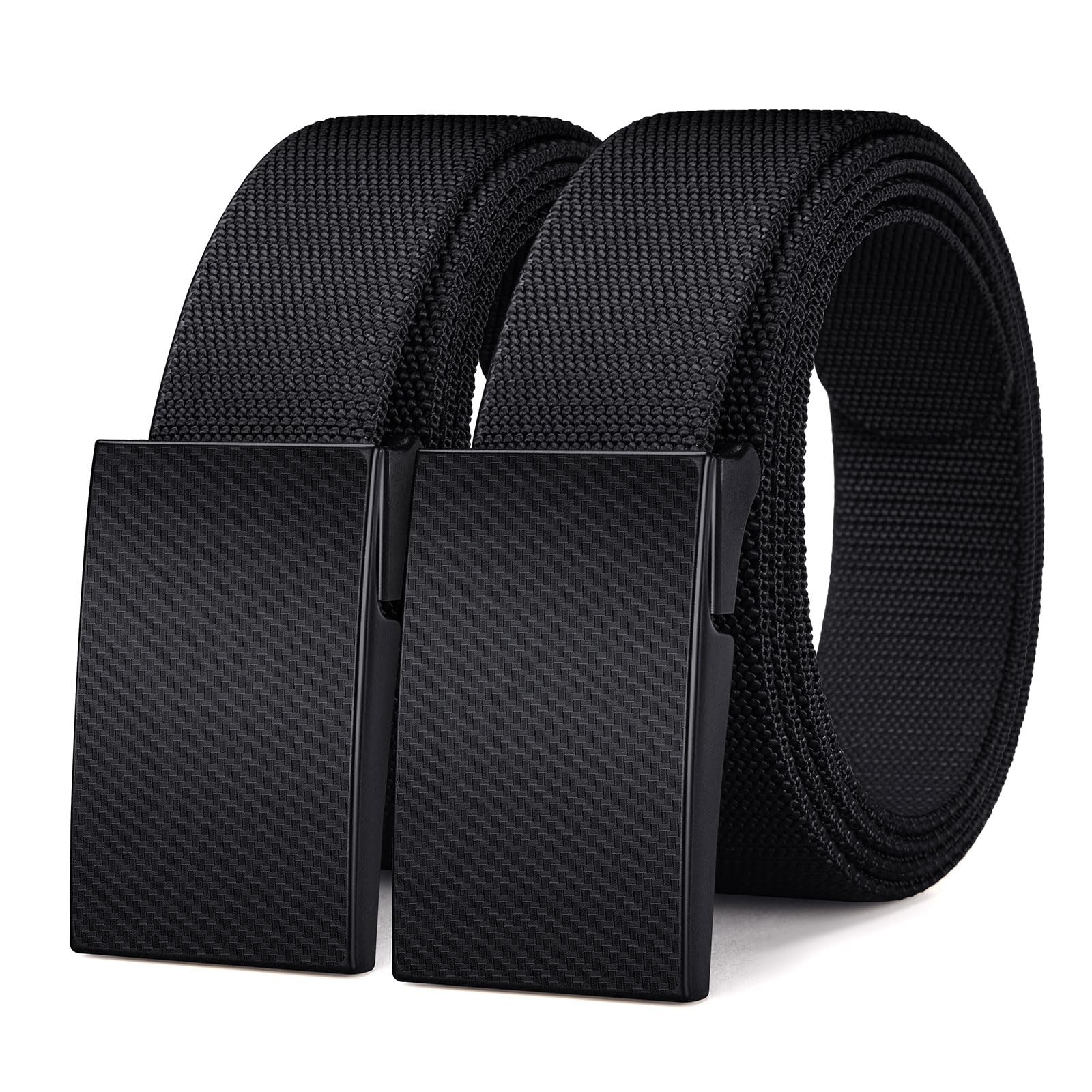 MACBORO 2-Pack TSA Approved Hypoallergenic Size 43 (Fits Waist 35-40）, Black