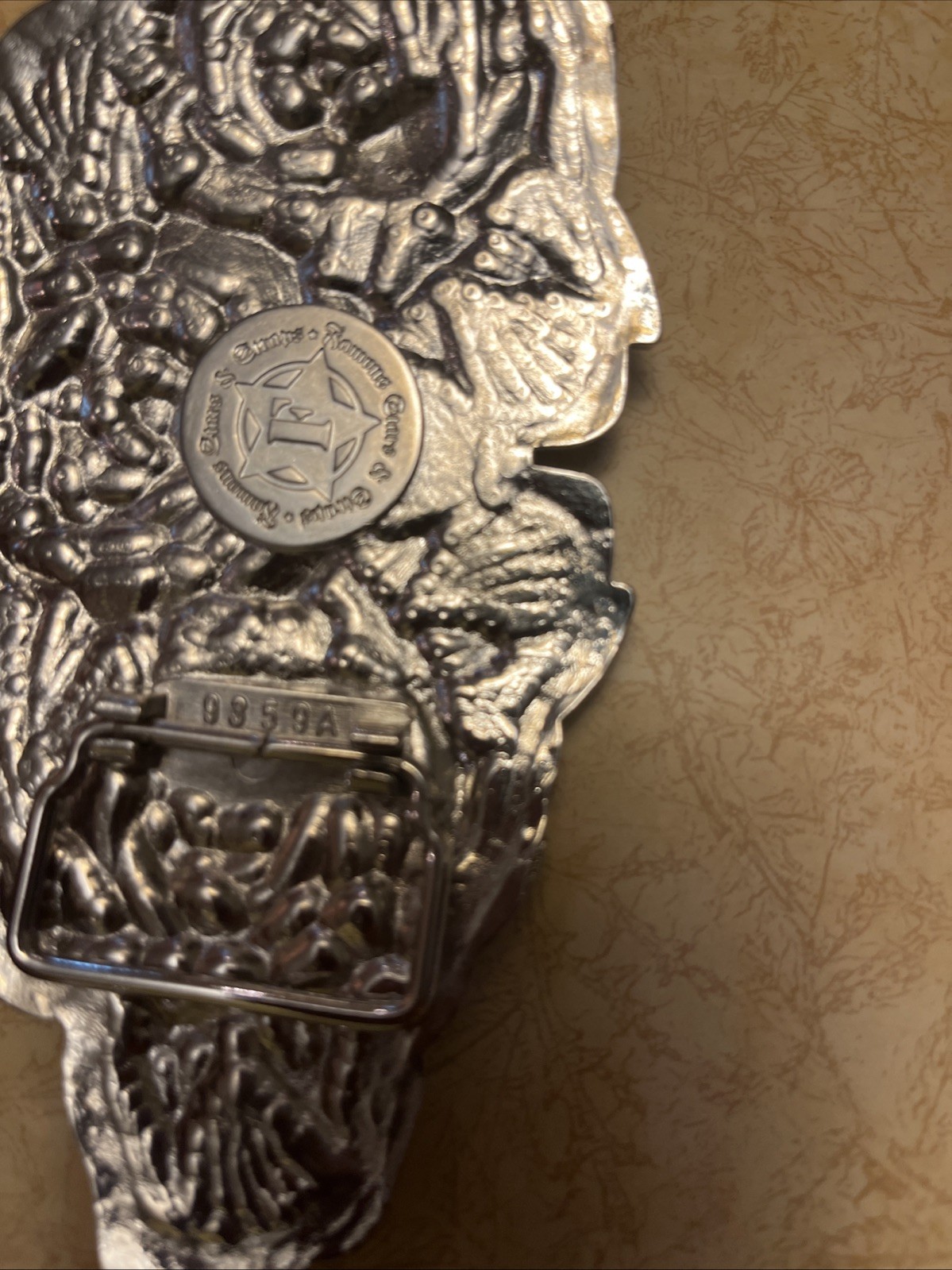 Famous Stars and Straps Wide Belt Buckle with Flower Rose Bouquet Design