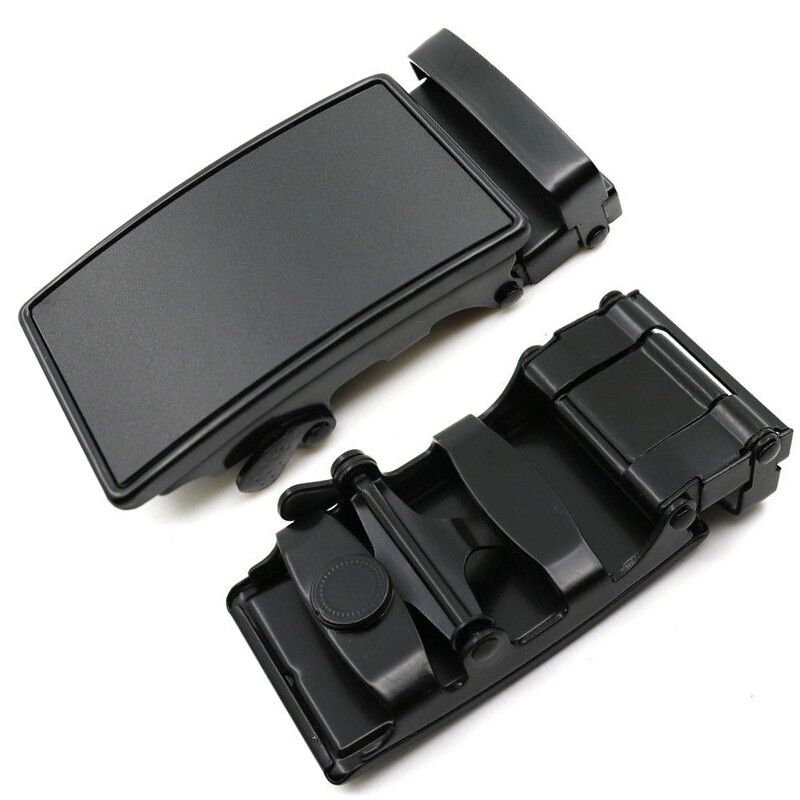 Fashion Men Classic Black Metal Automatic Buckle Ratchet Belt Buckle 3.5cm Width