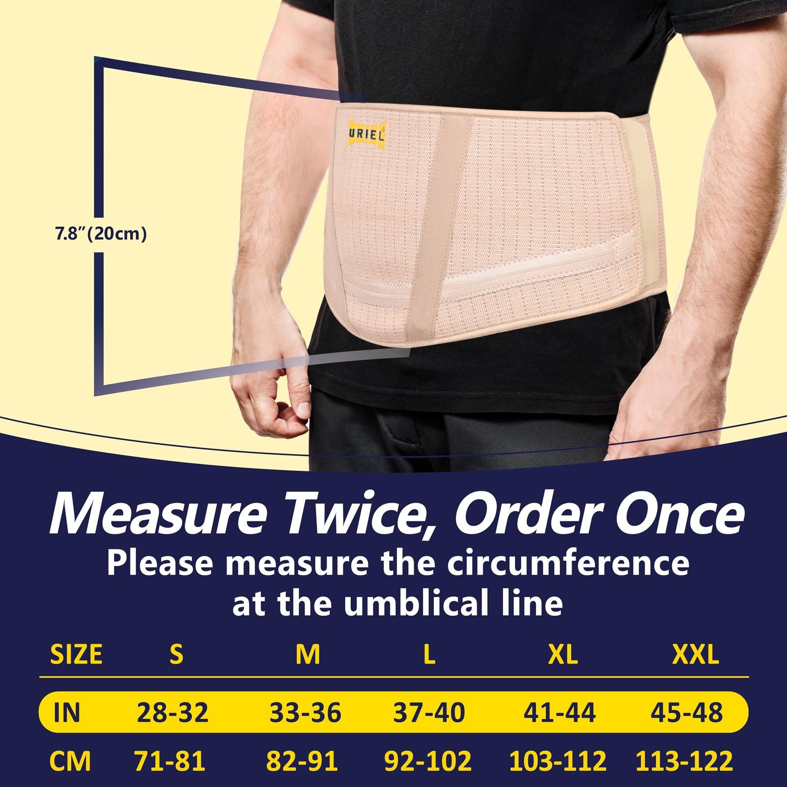 URIEL Abdominal Belt for Hanging Belly – X-Large (Pack of 1), Nude