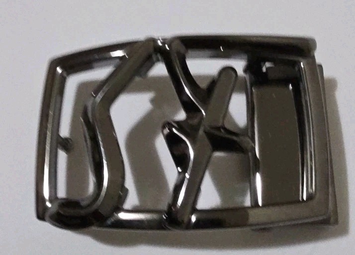 AUTH. SALVATORE FERRAGAMO GUNMETAL SF BELT BUCKLE FOR 1.3&Prime; WIDE BELT STRAP