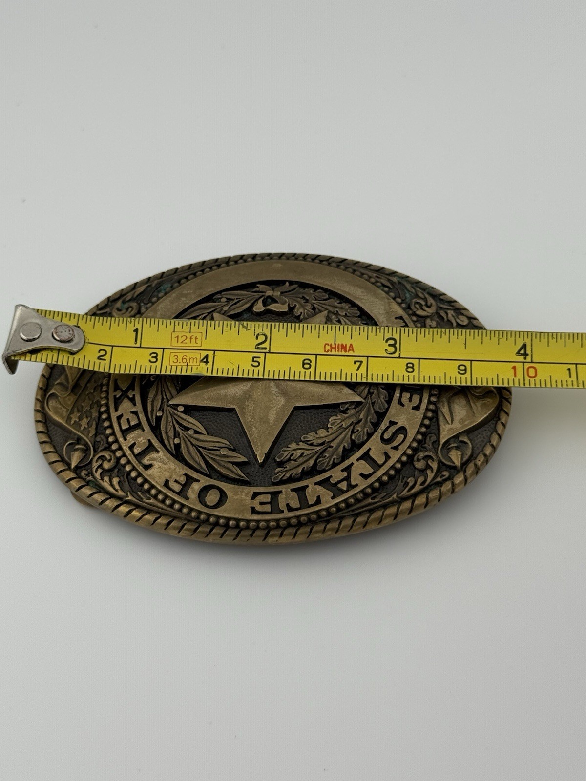 Tony Lama Collection The State of Texas Lone Star Solid Brass Belt Buckle