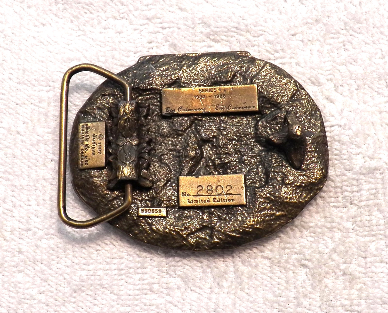 VINTAGE BELT BUCKLE TRACTOR IMPLEMENT SUPPLY (TISCO) SPEC CAST SISKIYOU BB16