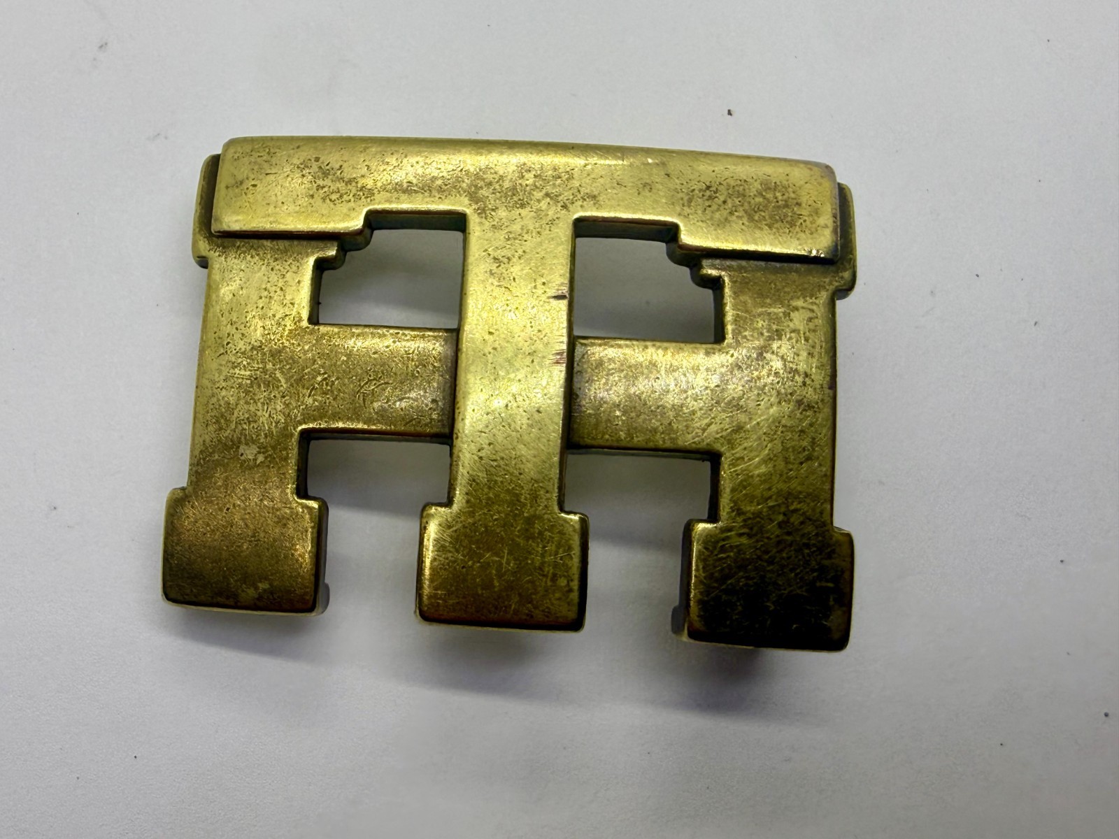 Tommy Hilfiger Monogram TH American Clothing Brand Apparel BrassTone Belt Buckle