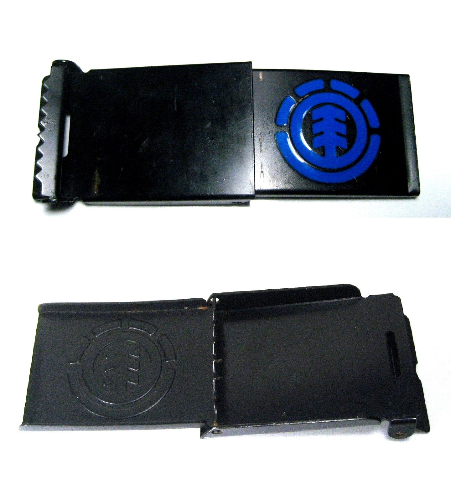 Element Skateboards Belt Buckle Black Painted Steel Blue Enamel Logo 2 5/8&Prime; NICE