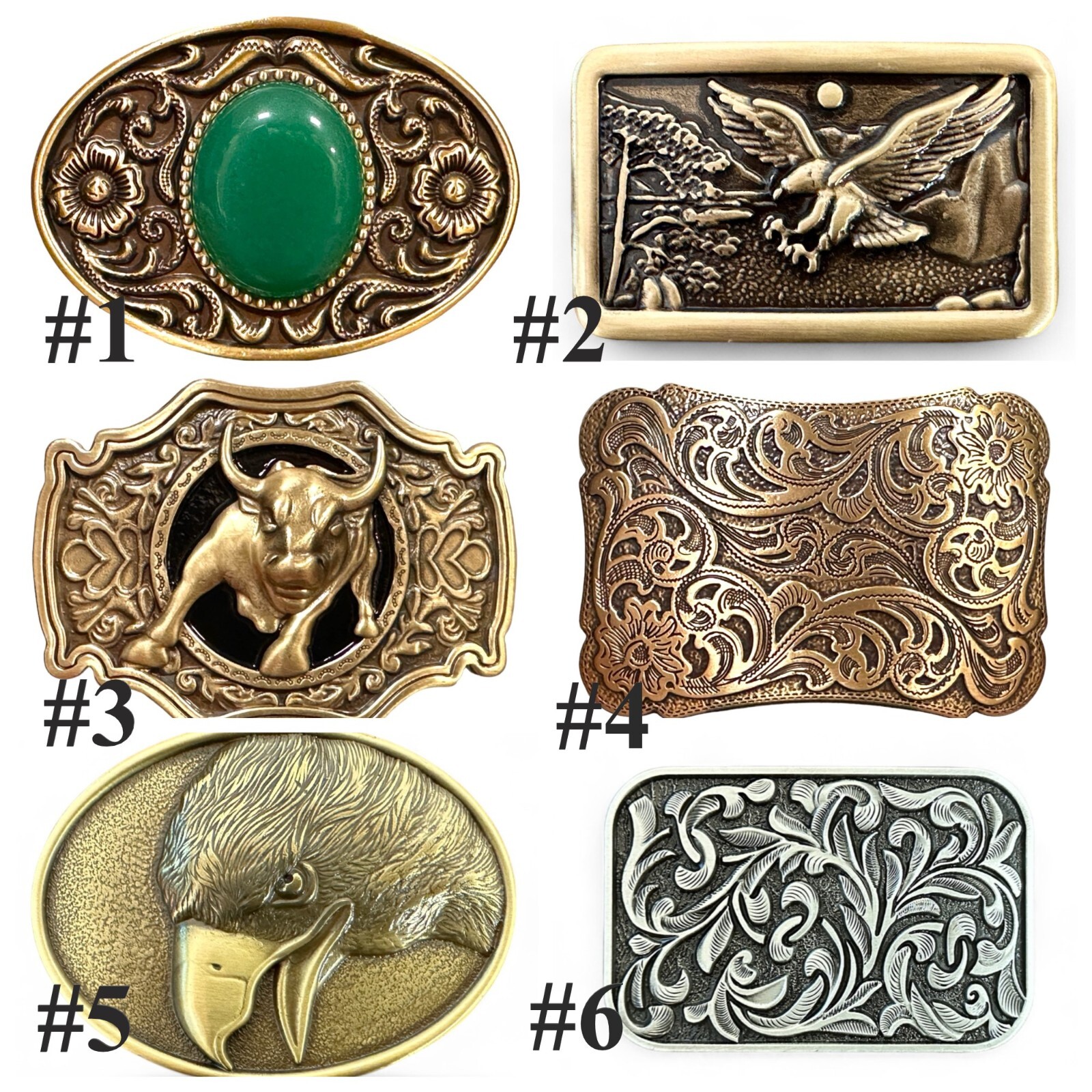 Western Buckle Solid Brass Cowboy Rodeo Buckle