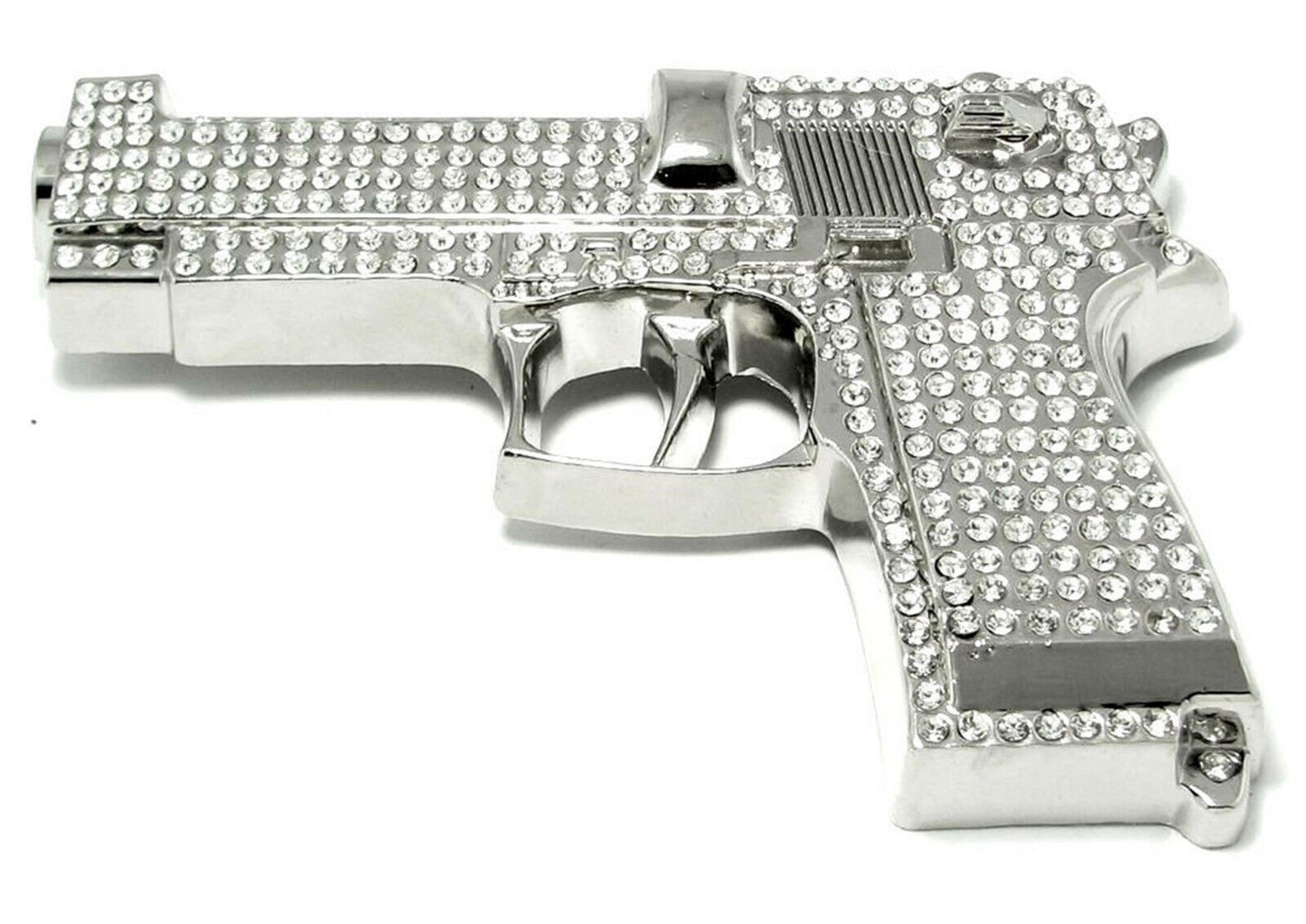 Gun Belt Buckle Western Men Really Rodeo Cowboy Style Silver FULL OF RHINESTONES