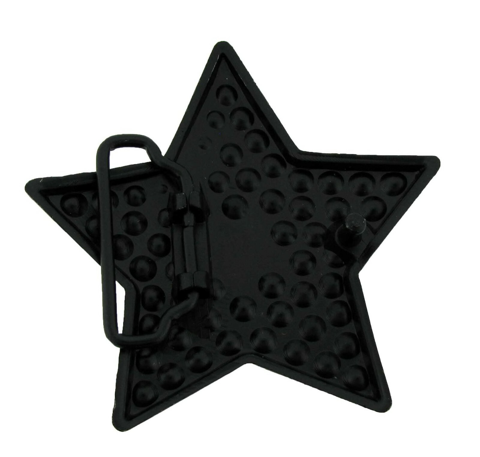 High-end Class New Big Star Belt Buckle Black Metal Rhinestones Out Blinged Rock