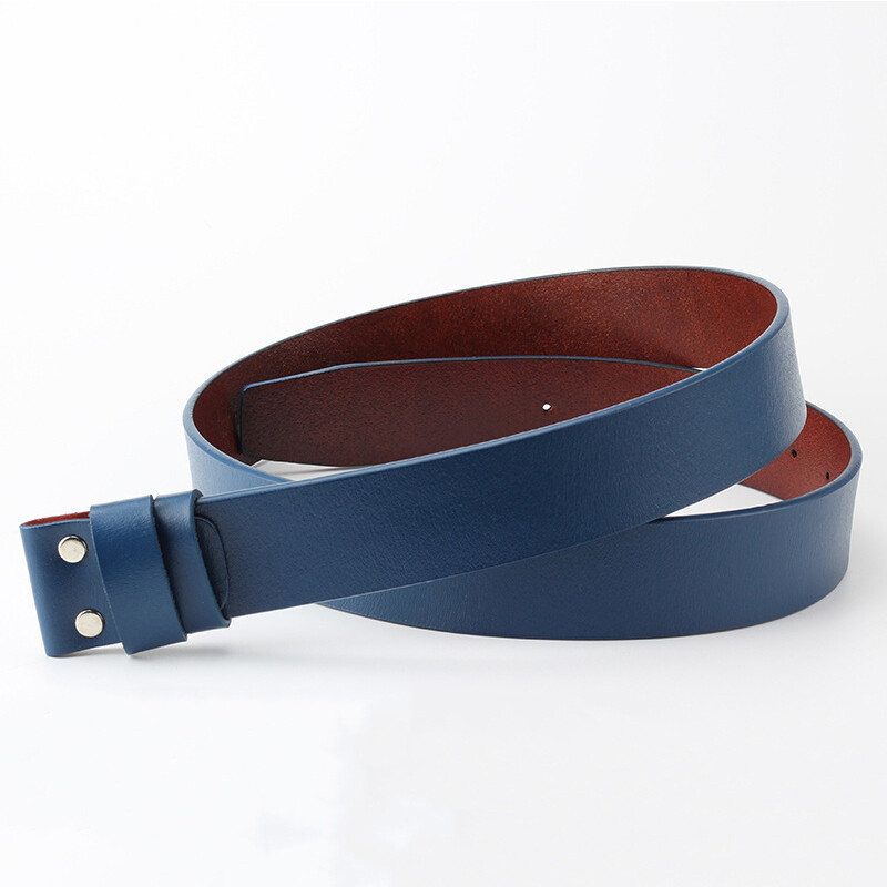 No Buckle Men Snap Strap Belt Full Leather No Buckle