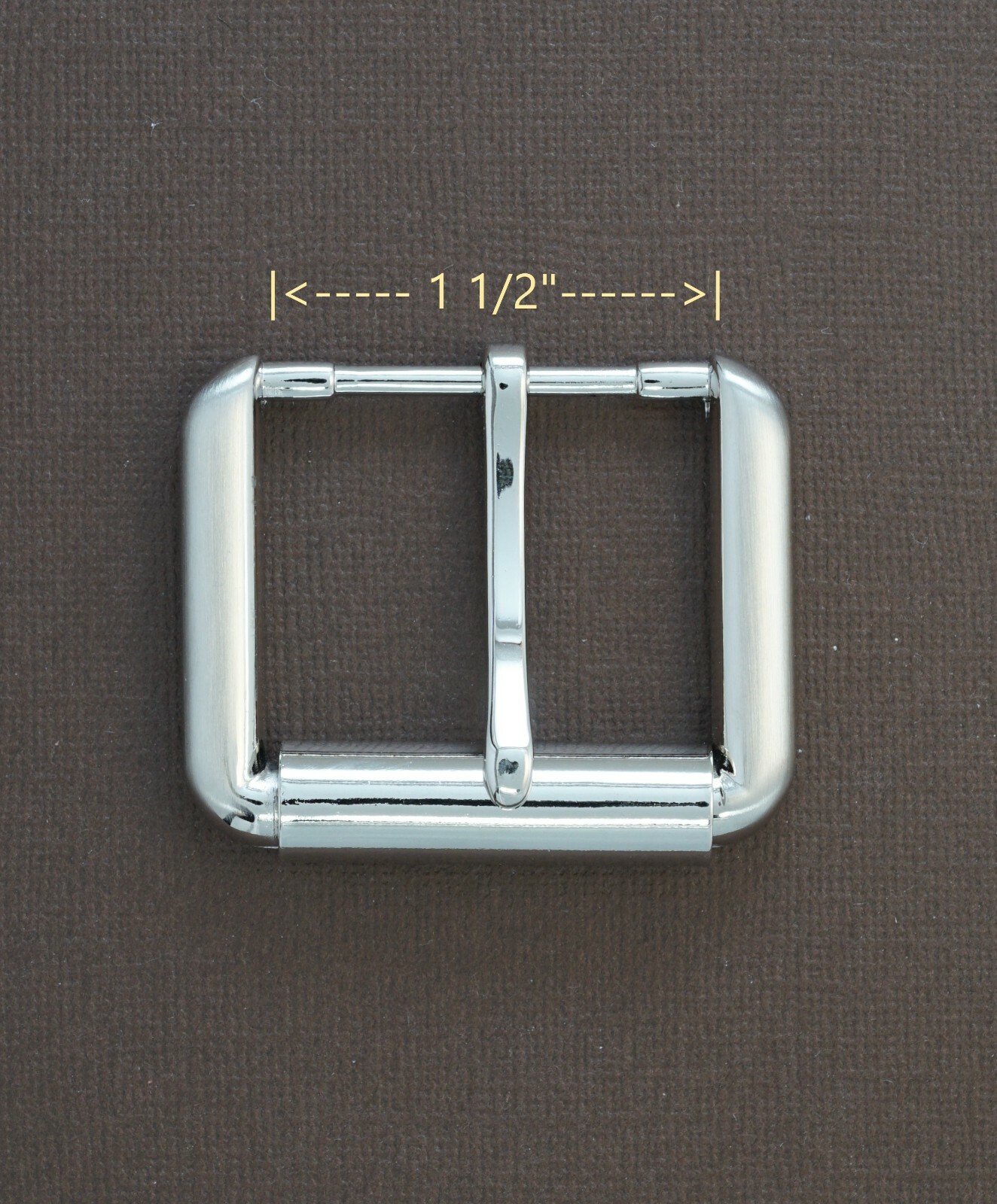 New 1 1/2&Prime; (#61) pin roller buckle, brushed nickel finish jean casual USA