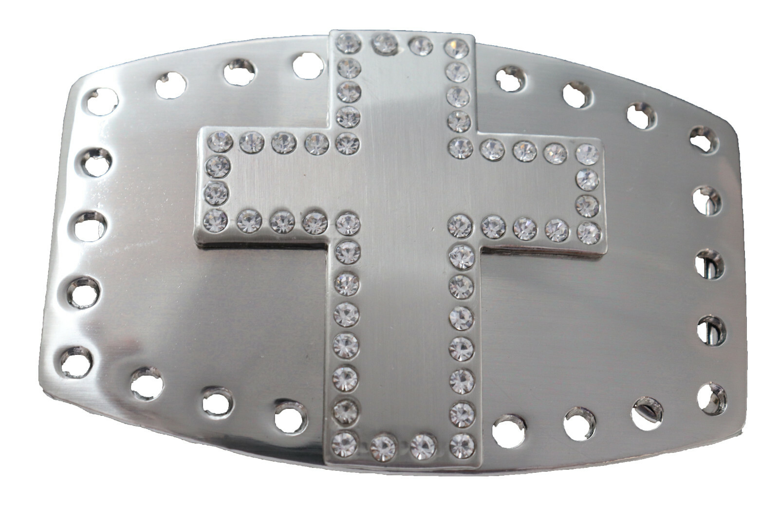 Men Women Silver Metal Rocker Gothic Fashion Buckle Cross Ranch Rodeo Outdoor