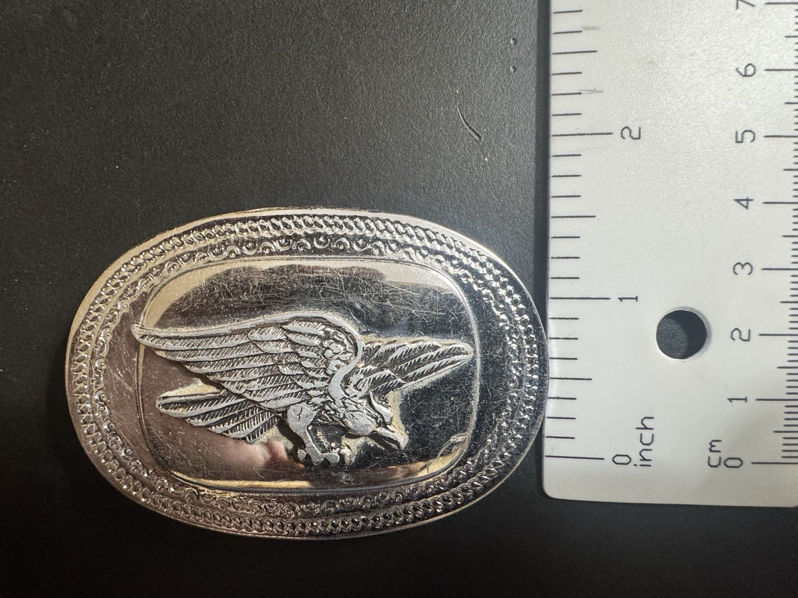 Flying Eagle Silver Metal Finish Belt Buckle