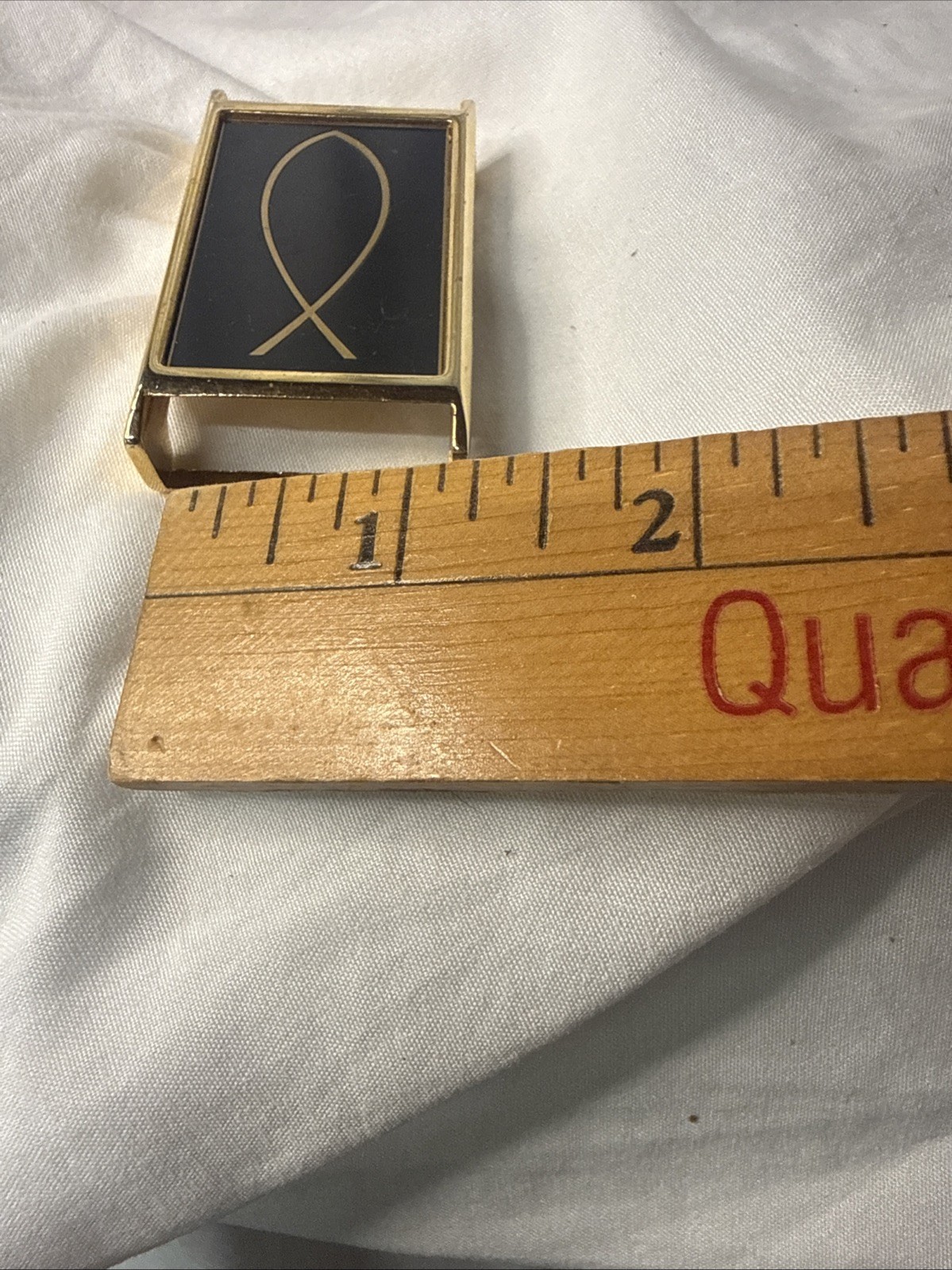 Vintage Aurum Dallas Christian Fish Interchangeable Belt Buckle Gold Tone
