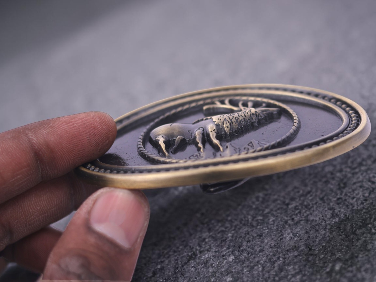 Western Belt Buckle With Handmade Leather Strap| Elk Deer Design – Rodeo Buckle