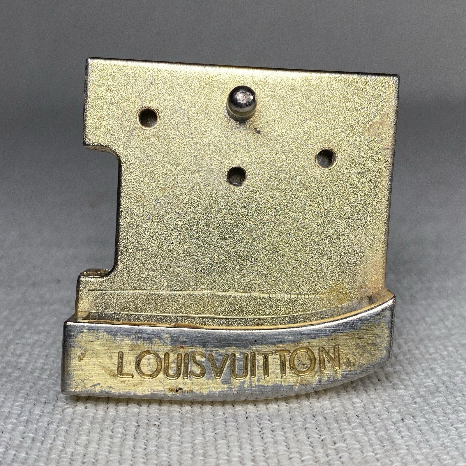 Louis Vuitton LV Iconic Gold Tone Belt Buckle ONLY Unisex #M0568U Vintage