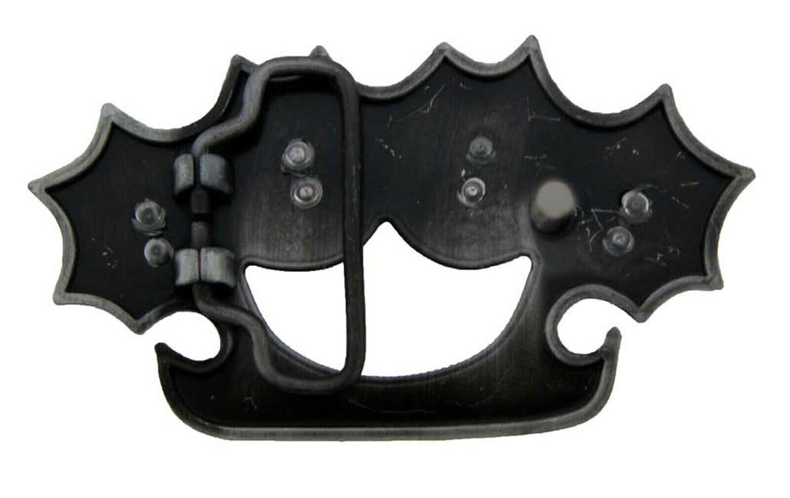 Skull Belt Buckle Antiqued Metal Brass Knuckleduster Crossbone Halloween Costume