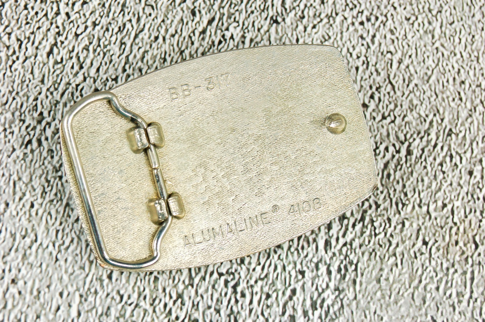 Bass Fishing vintage belt buckle western leather on metal Alumaline