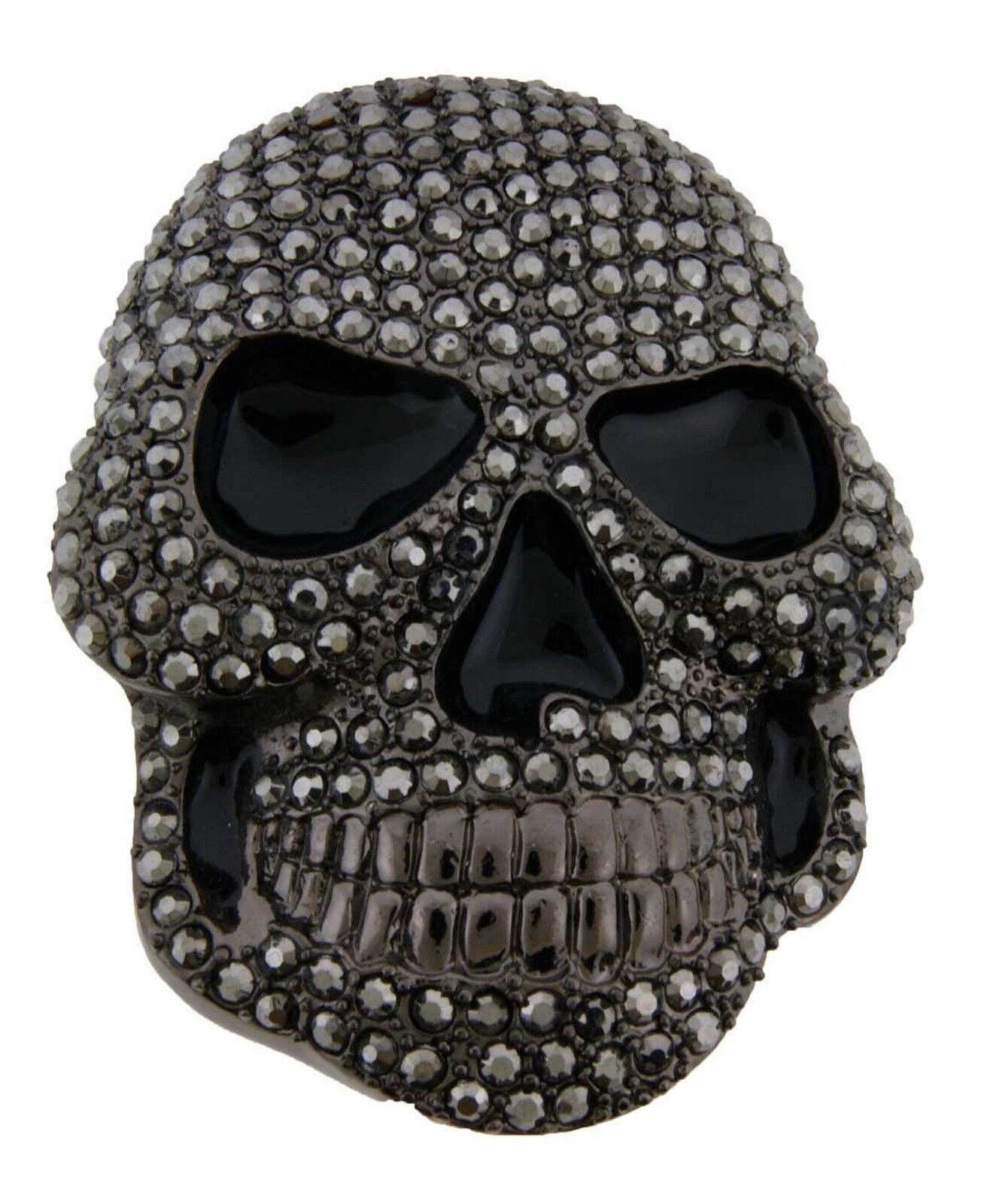 Vintage Skull Belt Buckle Men Pirate Halloween Skeleton Cosplay Bling Gunmetal