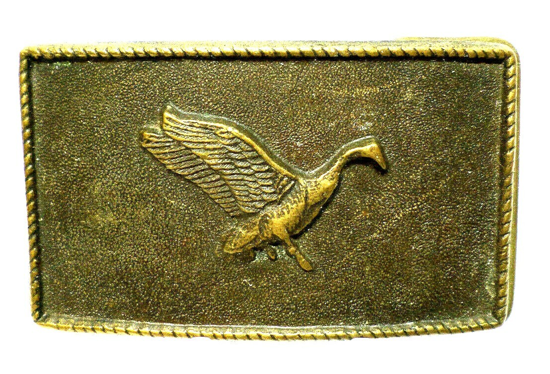 Duck Belt Buckle 1930&rsquo;s to 1940&rsquo;s Water Fowl Vintage 3 1/8&Prime; X 1 7/8&Prime; Metal B9