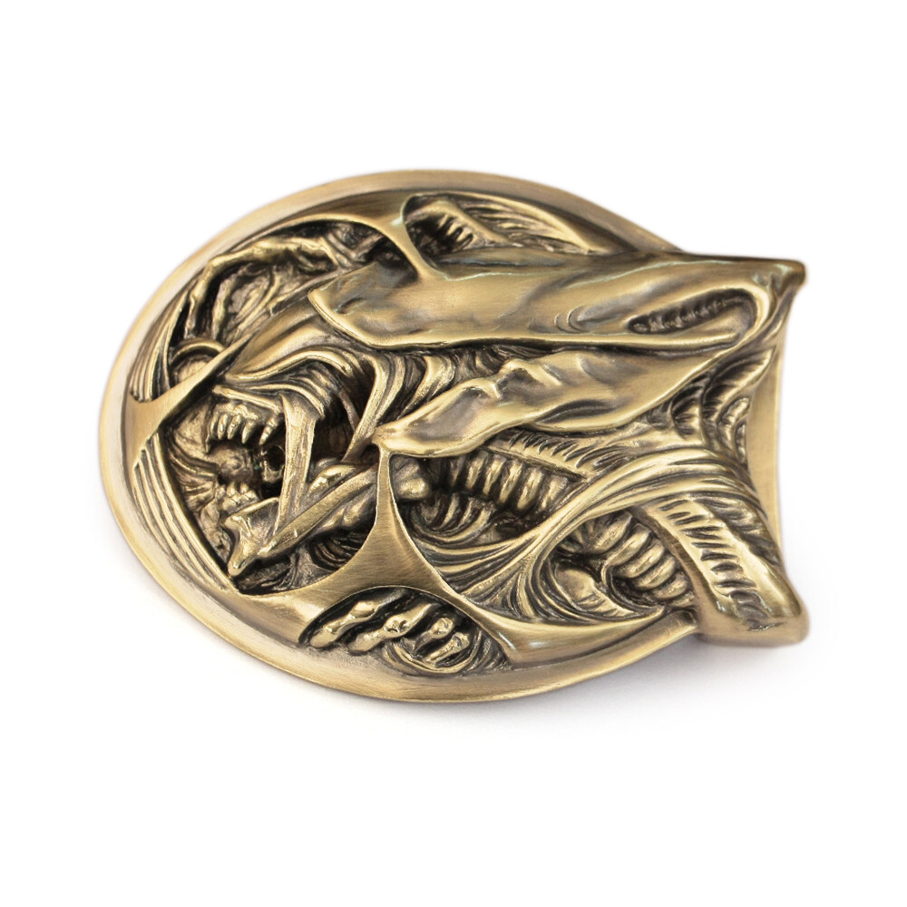 Brass Good Details Handmade AVP Alien Belt Buckle Punk DIY Accessory TA301D