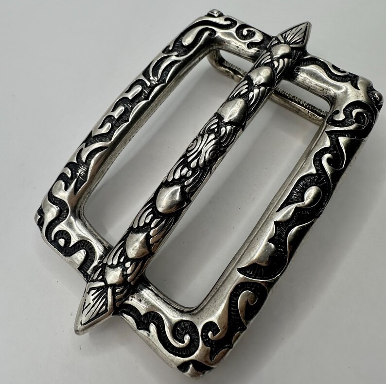 Rectangular Embellished Antique Brass Style Belt Buckle for Leather Belt West
