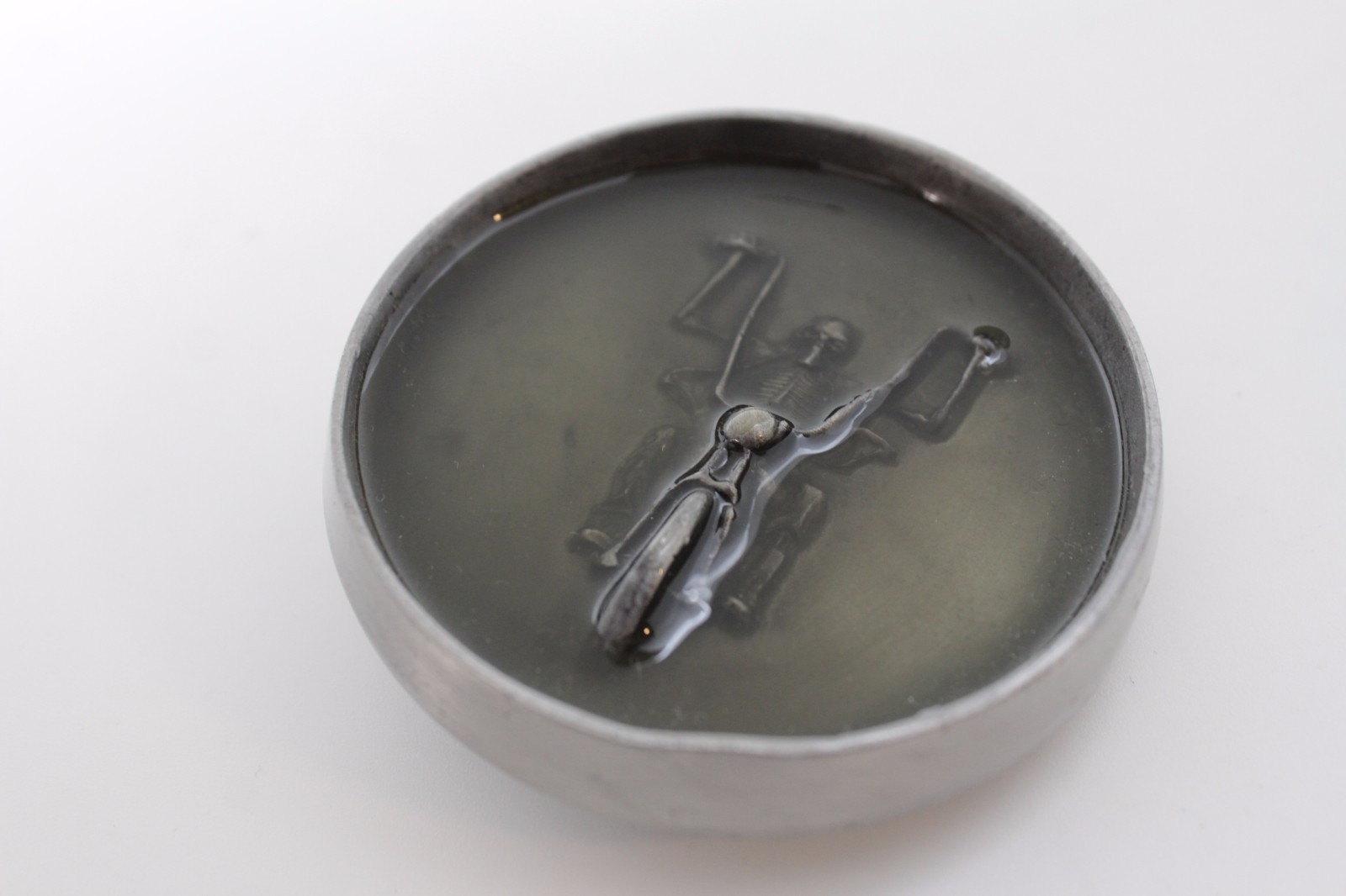 New Men Round Belt Buckle Silver Metal Cowboy Western Biker Skeleton Motorcycle