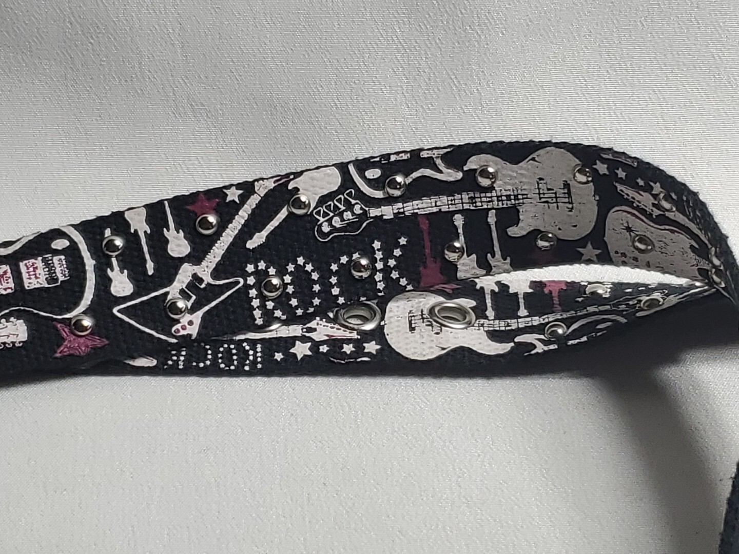 Belt Rock Guitar Music Star Studded Metal Buckle Sz 36- 40 In L