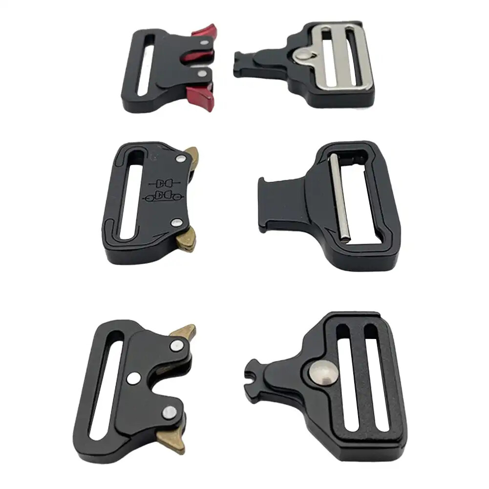 Quick Release Buckle Tactical Belt Buckle Set Zinc Metal Male Belt Silver Buckle