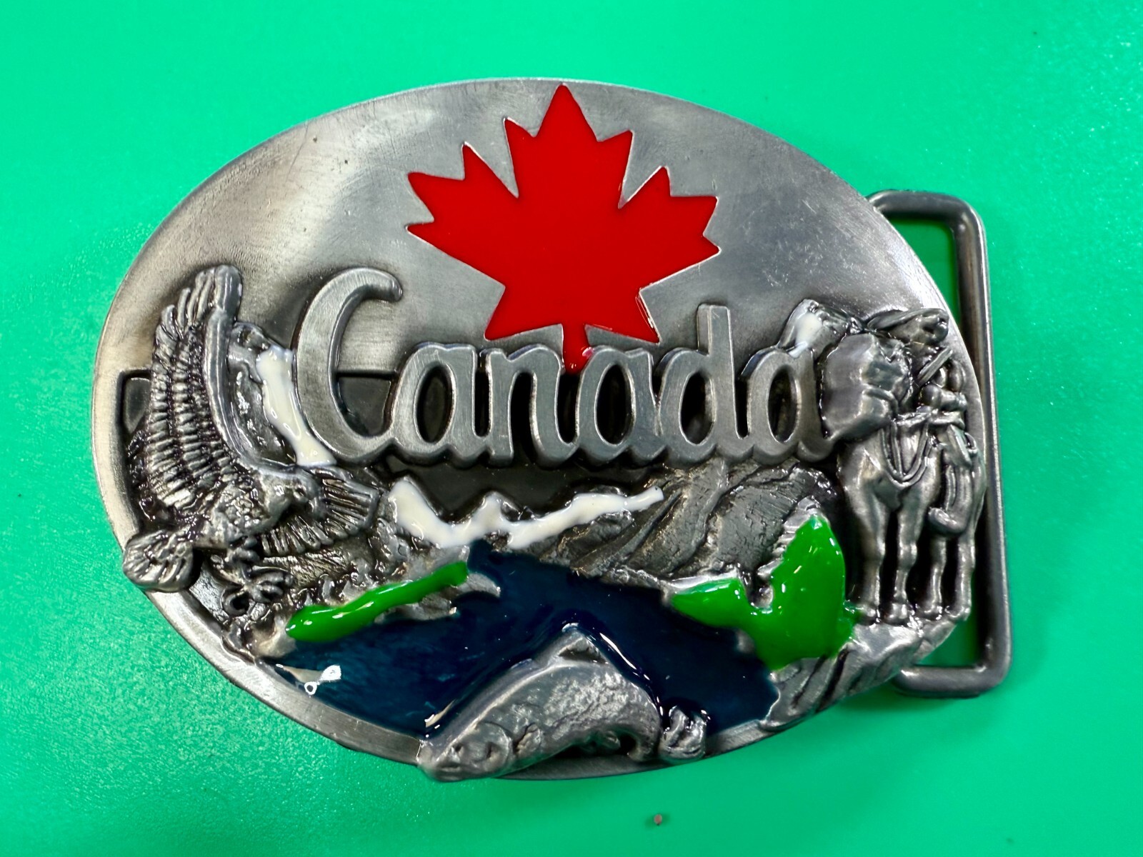 Canada Beautiful Country Commemorative Nature Wildlife Fish Scene Belt Buckle