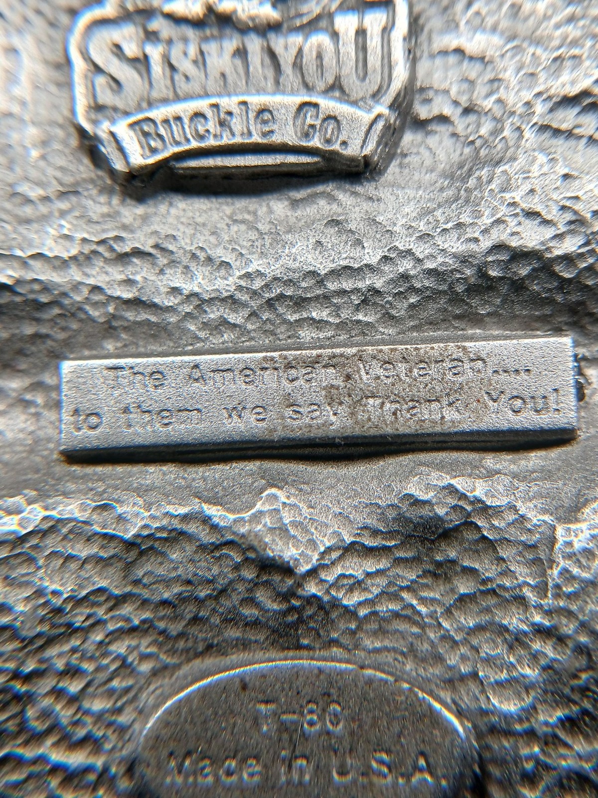 1988 Siskiyou American Veteran Enameled Belt Buckle