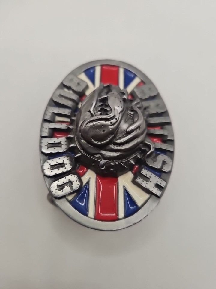 British Bulldog Union Jack Belt Buckle UK Biker England Great Britain