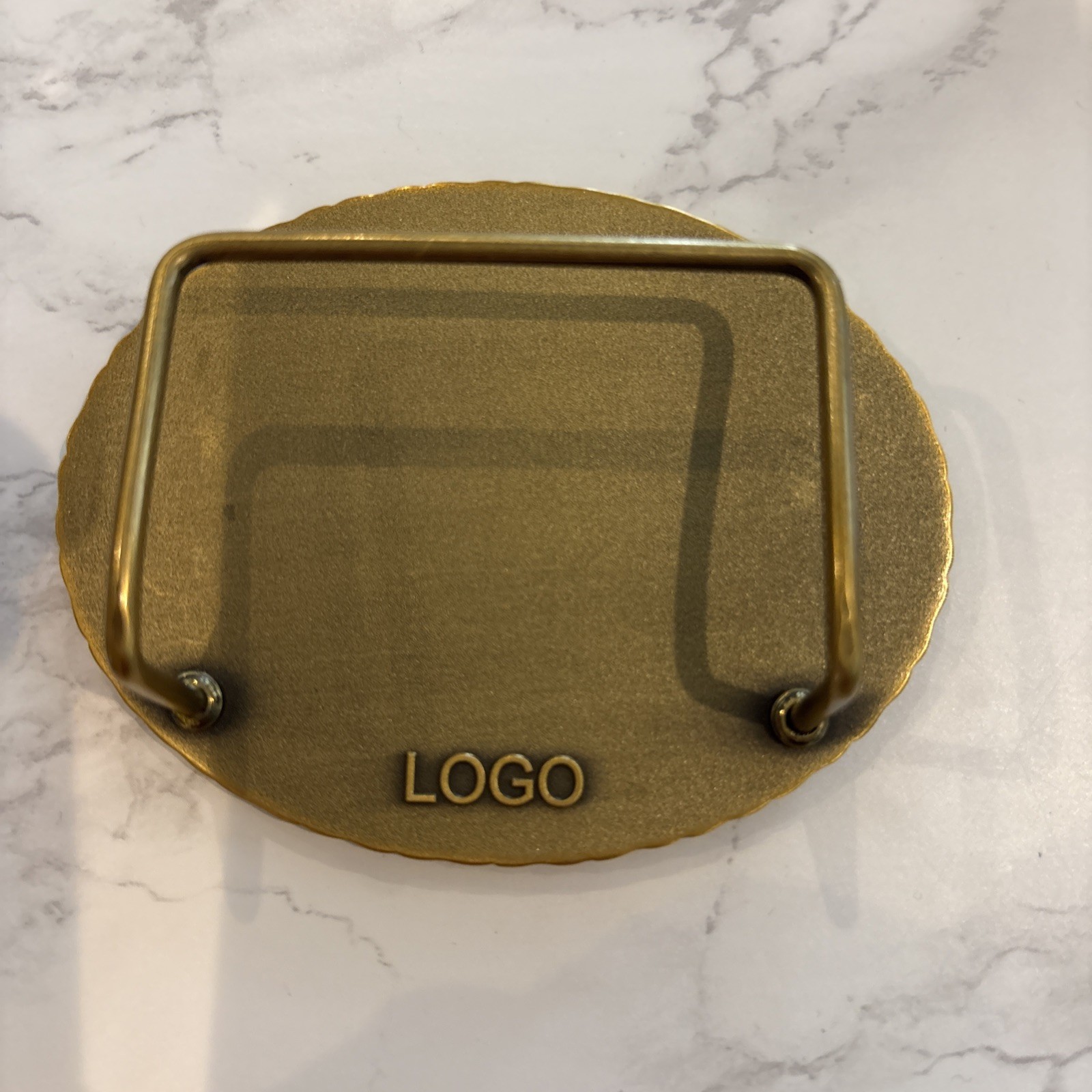 Custom Belt Buckle Card Holder, Colbolt Blue And Gold, One Of A Kind.