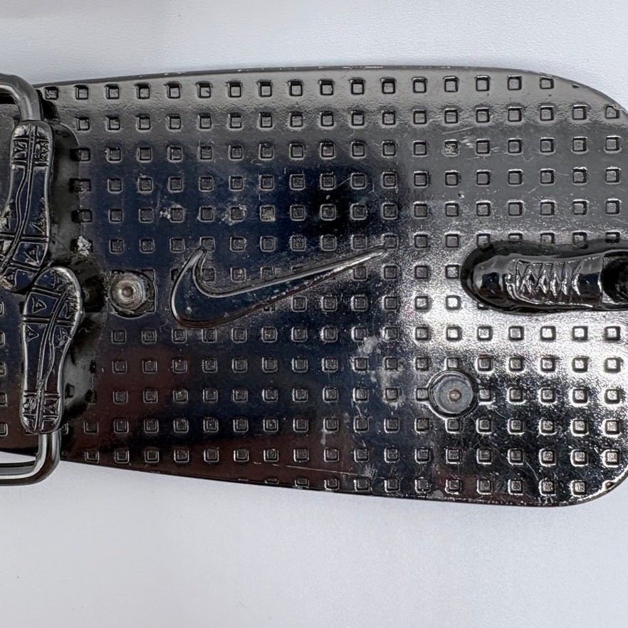 Retro Nike Swoosh Belt Buckle with White Swoosh