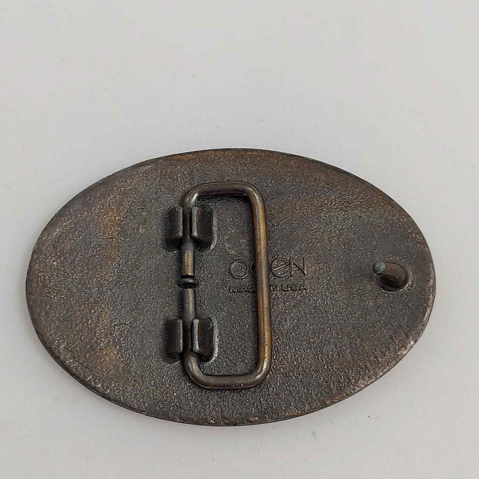 Vintage Oden Name Kenny Belt Buckle fits 1&Prime; Wide Belt Metal Textured Brass Tone
