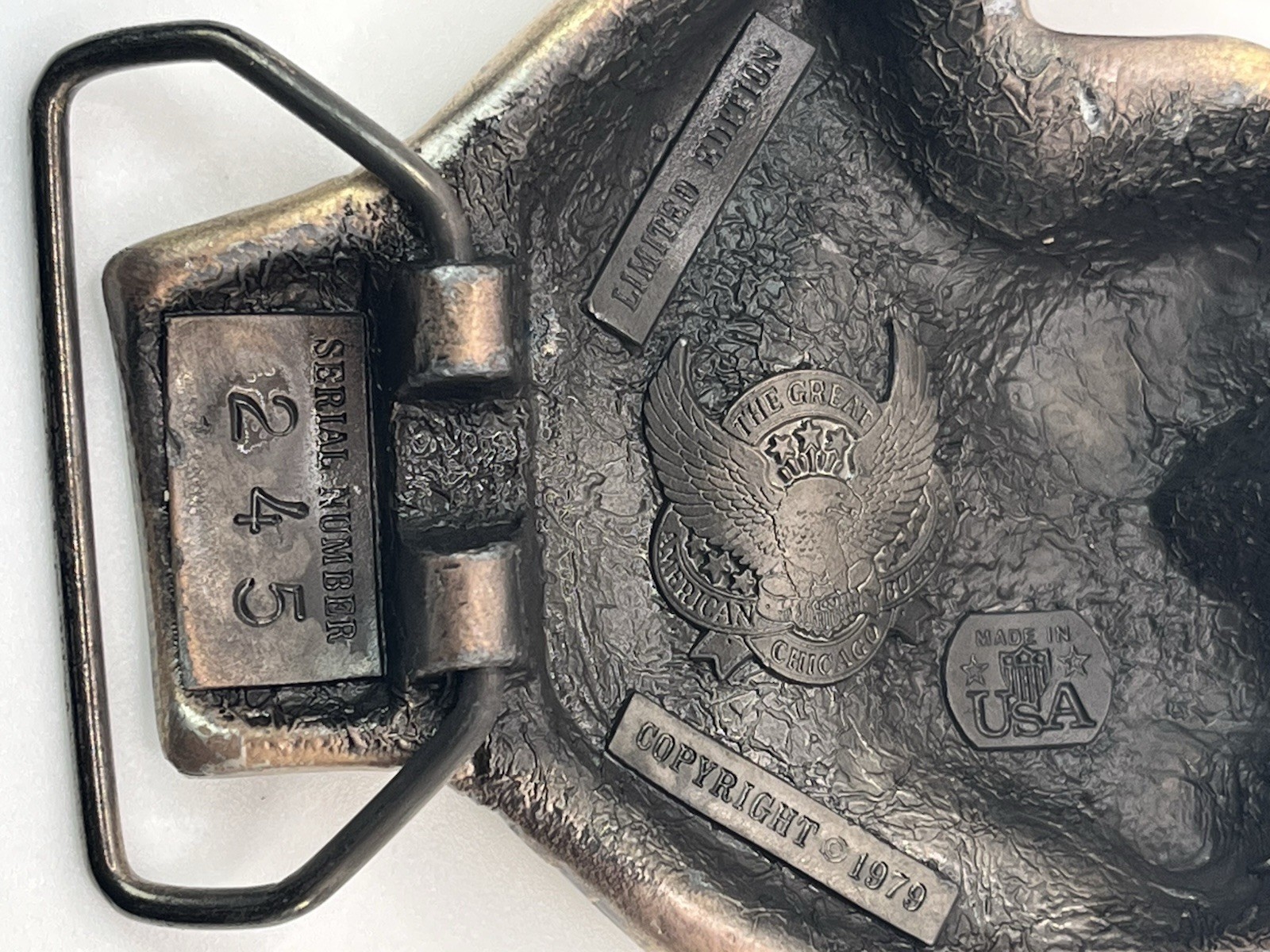 Vintage 1979 Bergamot Brass Works Fist Hand Belt Buckle Limited Edition USA