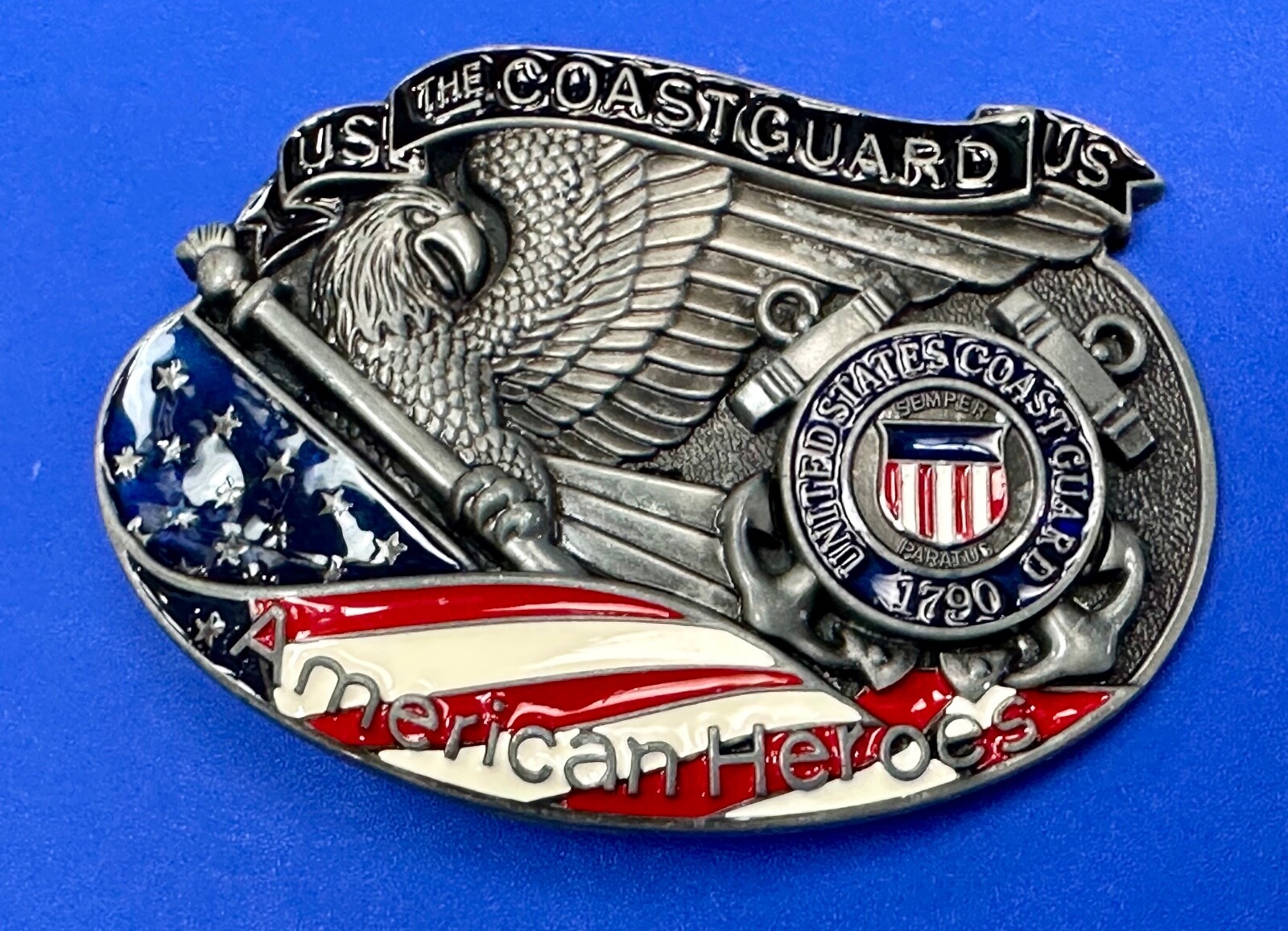 The Us Coastguard Raised Dimensional Belt Buckle America&rsquo;s Heroes