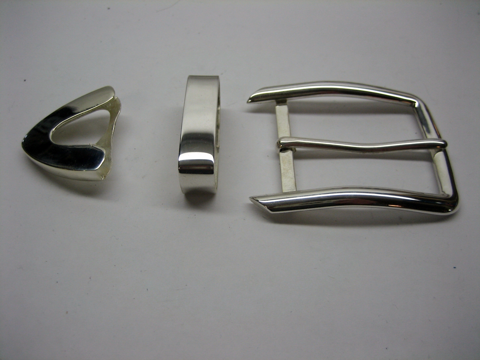 Sterling silver 925 solid buckle loop and tip 52 grams for 1.5&Prime; belt made in USA