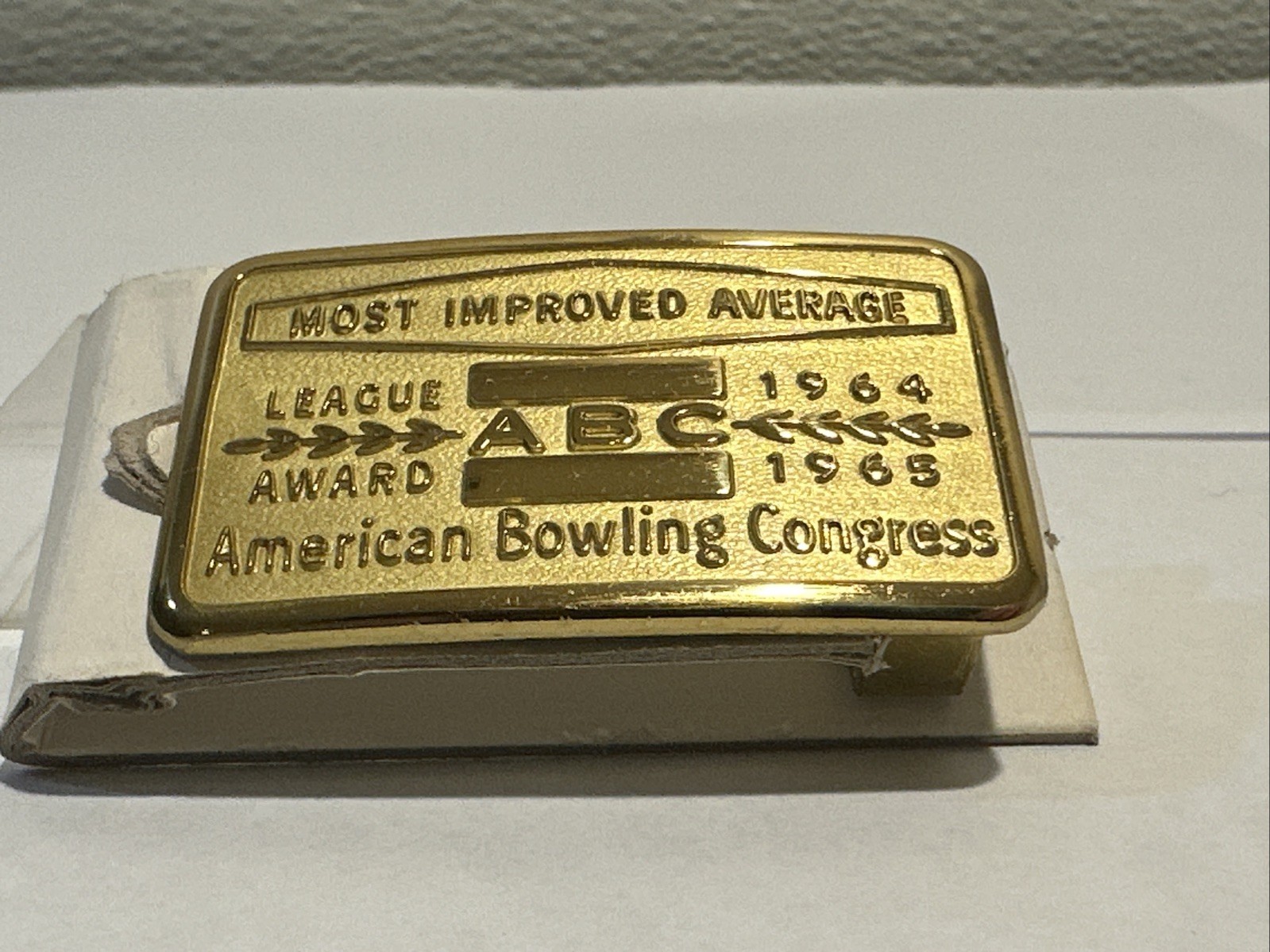 American Bowling Congress Belt Buckle Most Improved Average Award 1965-1965