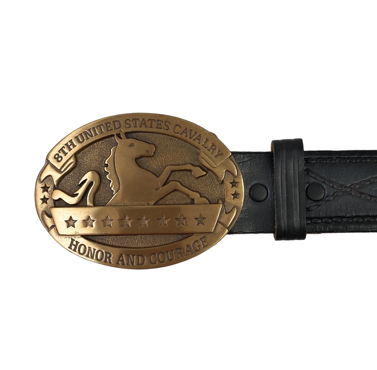 🌟US Army 8th Cavalry Regiment, Honor & Courage Solid Brass Military Belt Buckle