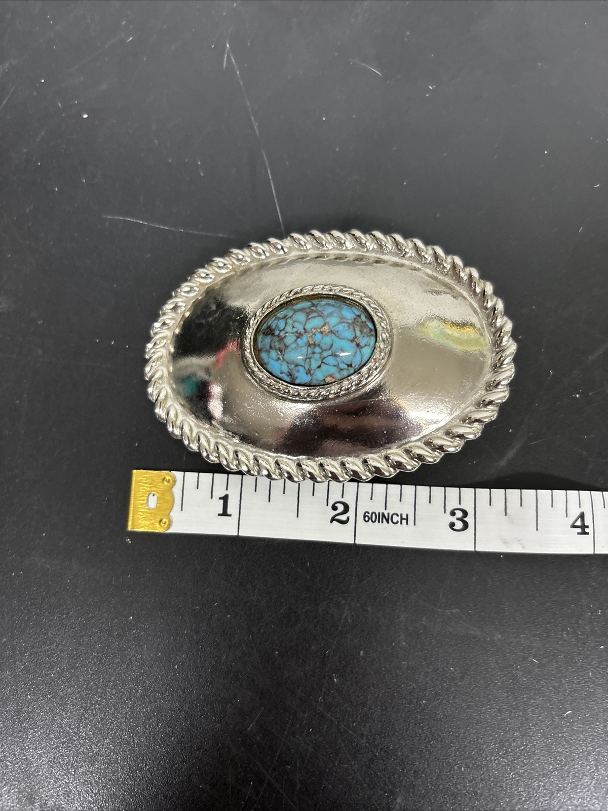 Accessocraft NYC Belt Buckle With turquoise Stone