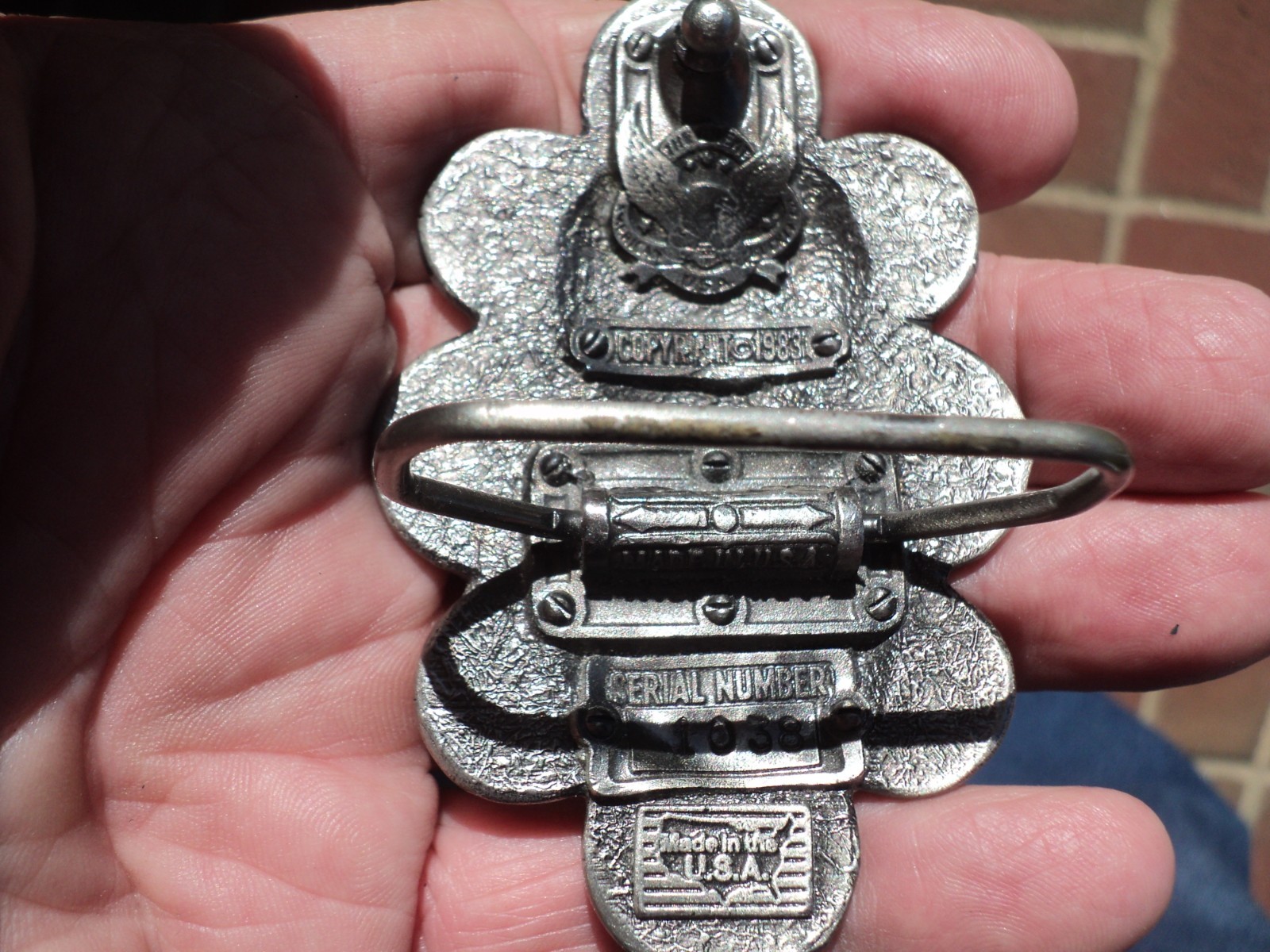 The Great American Buckle Co. Serial # 1038 U.S. Coin Cluster Belt Buckle 1983.