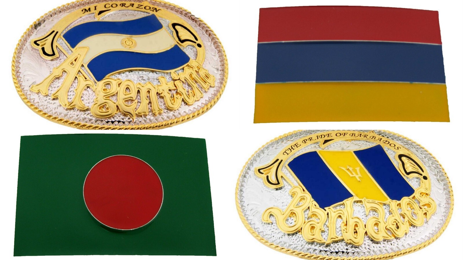 Flag Belt Buckles Men Unisex Metal Silver Gold Women North South America Us New